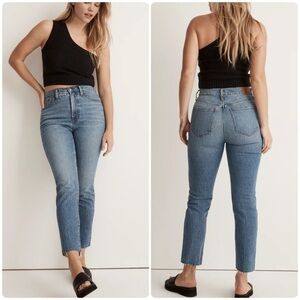 Madewell Blue Straight Leg Jeans High-Waisted